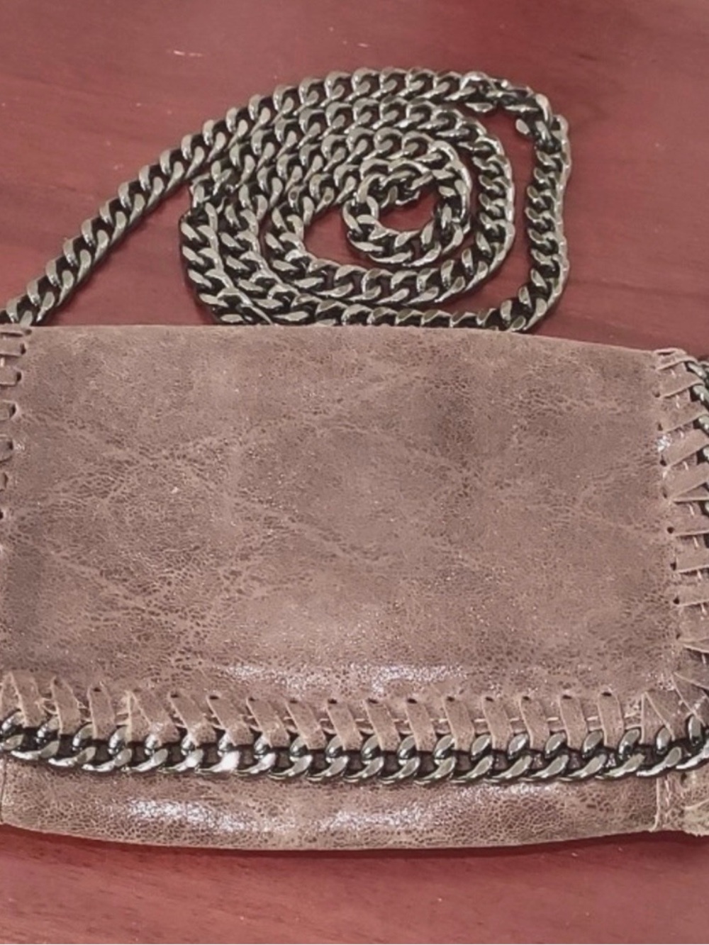 Borse in Pelle Leather Clutch Chain Detail Italy